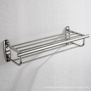 Durable Stainless Steel Bathroom Accessory Wall Mounted Towel Shelf with Brass Towel Bar